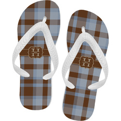 Two Color Plaid Flip Flops - Small (Personalized)