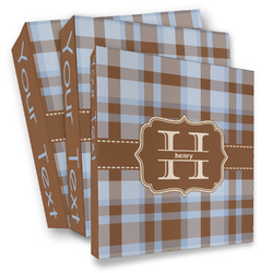 Two Color Plaid 3 Ring Binder - Full Wrap (Personalized)