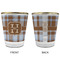 Two Color Plaid Glass Shot Glass - with gold rim - APPROVAL