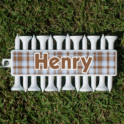 Two Color Plaid Golf Tees & Ball Markers Set (Personalized)