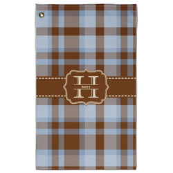Two Color Plaid Golf Towel - Poly-Cotton Blend w/ Name and Initial