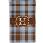 Two Color Plaid Golf Towel - Poly-Cotton Blend - Small w/ Name and Initial