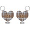 Two Color Plaid Heart Keychain (Front + Back)