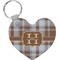 Two Color Plaid Heart Keychain (Personalized)