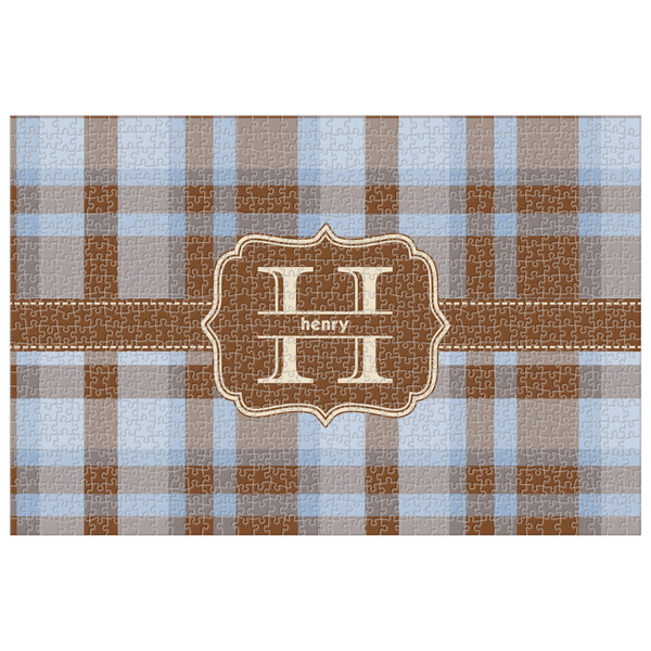 Custom Two Color Plaid 1014 pc Jigsaw Puzzle (Personalized)