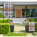 Two Color Plaid Large Garden Flag - Single Sided (Personalized)