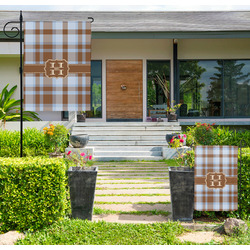 Two Color Plaid Large Garden Flag - Single Sided (Personalized)