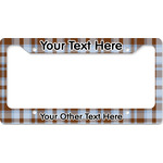 Two Color Plaid License Plate Frame - Style B (Personalized)