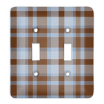 Two Color Plaid Light Switch Cover (2 Toggle Plate)