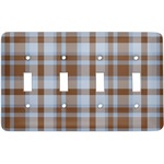 Two Color Plaid Light Switch Cover (4 Toggle Plate)