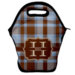 Two Color Plaid Lunch Bag w/ Name and Initial