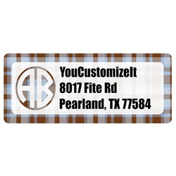 Two Color Plaid Return Address Labels (Personalized)