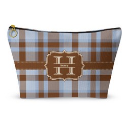 Two Color Plaid Makeup Bag - Small - 8.5"x4.5" (Personalized)