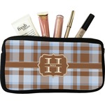 Two Color Plaid Makeup / Cosmetic Bag (Personalized)