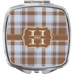 Two Color Plaid Compact Makeup Mirror (Personalized)