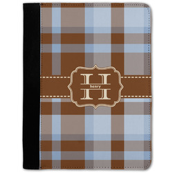 Two Color Plaid Notebook Padfolio - Medium w/ Name and Initial