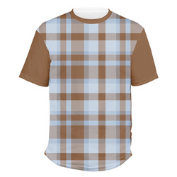 Two Color Plaid Men's Crew T-Shirt - Small