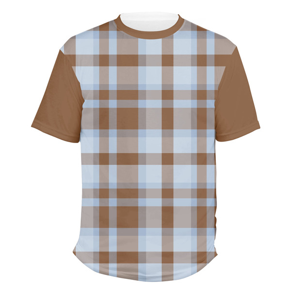 Custom Two Color Plaid Men's Crew T-Shirt - Medium