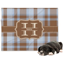 Two Color Plaid Dog Blanket - Large (Personalized)