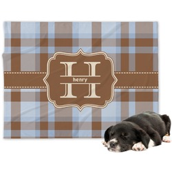 Two Color Plaid Dog Blanket (Personalized)