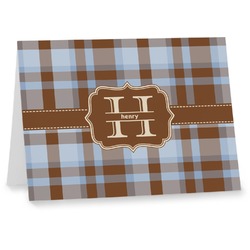 Two Color Plaid Note cards (Personalized)