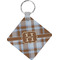 Two Color Plaid Personalized Diamond Key Chain