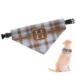 Two Color Plaid Dog Bandana - XLarge (Personalized)