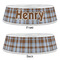 Two Color Plaid Plastic Pet Bowls - Large - APPROVAL