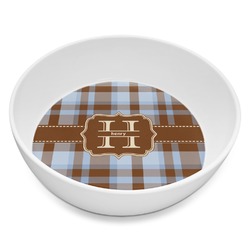 Two Color Plaid Melamine Bowl - 8 oz (Personalized)