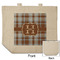 Two Color Plaid Reusable Cotton Grocery Bag - Front & Back View