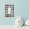 Two Color Plaid Rocker Light Switch Covers - Single - IN CONTEXT