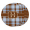 Two Color Plaid Round Fridge Magnet - THREE