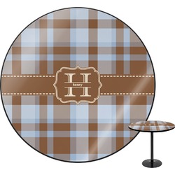Two Color Plaid Round Table - 24" (Personalized)