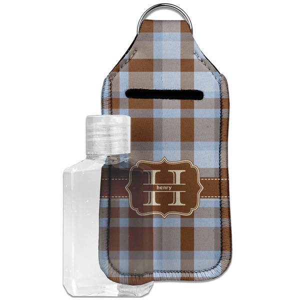 Custom Two Color Plaid Hand Sanitizer & Keychain Holder - Large (Personalized)