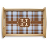 Two Color Plaid Natural Wooden Tray - Small (Personalized)