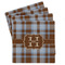 Two Color Plaid Set of 4 Sandstone Coasters - Front View