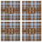 Two Color Plaid Set of 4 Sandstone Coasters - See All 4 View