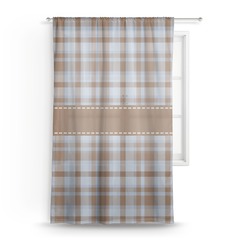 Two Color Plaid Sheer Curtain - 50"x84"