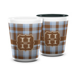 Two Color Plaid Ceramic Shot Glass - 1.5 oz (Personalized)