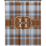 Two Color Plaid Extra Long Shower Curtain - 70"x84" (Personalized)