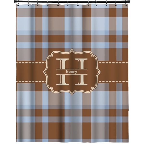 Custom Two Color Plaid Extra Long Shower Curtain - 70"x84" (Personalized)