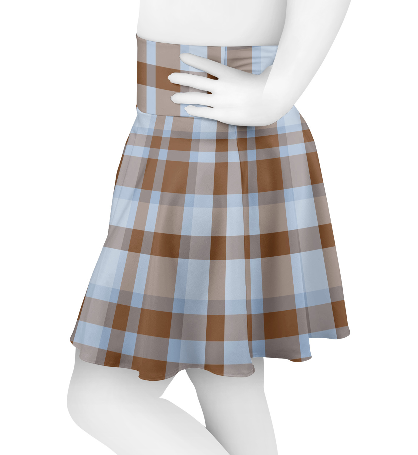 Two Color Plaid Skater Skirt - Medium (Personalized) - YouCustomizeIt