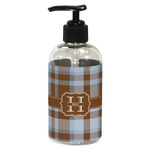 Two Color Plaid Plastic Soap / Lotion Dispenser (8 oz - Small - Black) (Personalized)