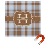 Two Color Plaid Square Car Magnet - 6" (Personalized)