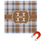 Two Color Plaid Square Car Magnet