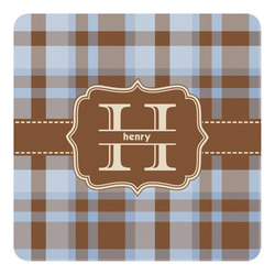 Two Color Plaid Square Decal - XLarge (Personalized)