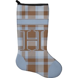 Two Color Plaid Holiday Stocking - Single-Sided - Neoprene (Personalized)