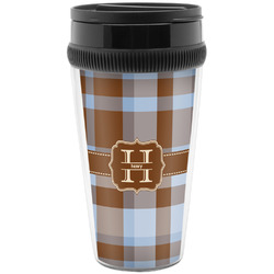 Two Color Plaid Acrylic Travel Mug without Handle (Personalized)