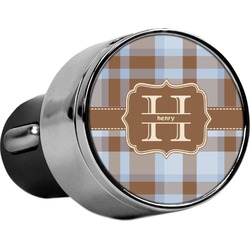 Two Color Plaid USB Car Charger (Personalized)
