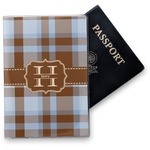 Two Color Plaid Vinyl Passport Holder (Personalized)